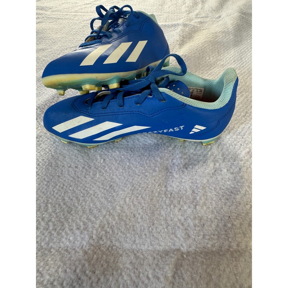 Adidas X Crazyfast.4 FxG Blue White Soccer Cleats Kids Size 3.5 IE1587